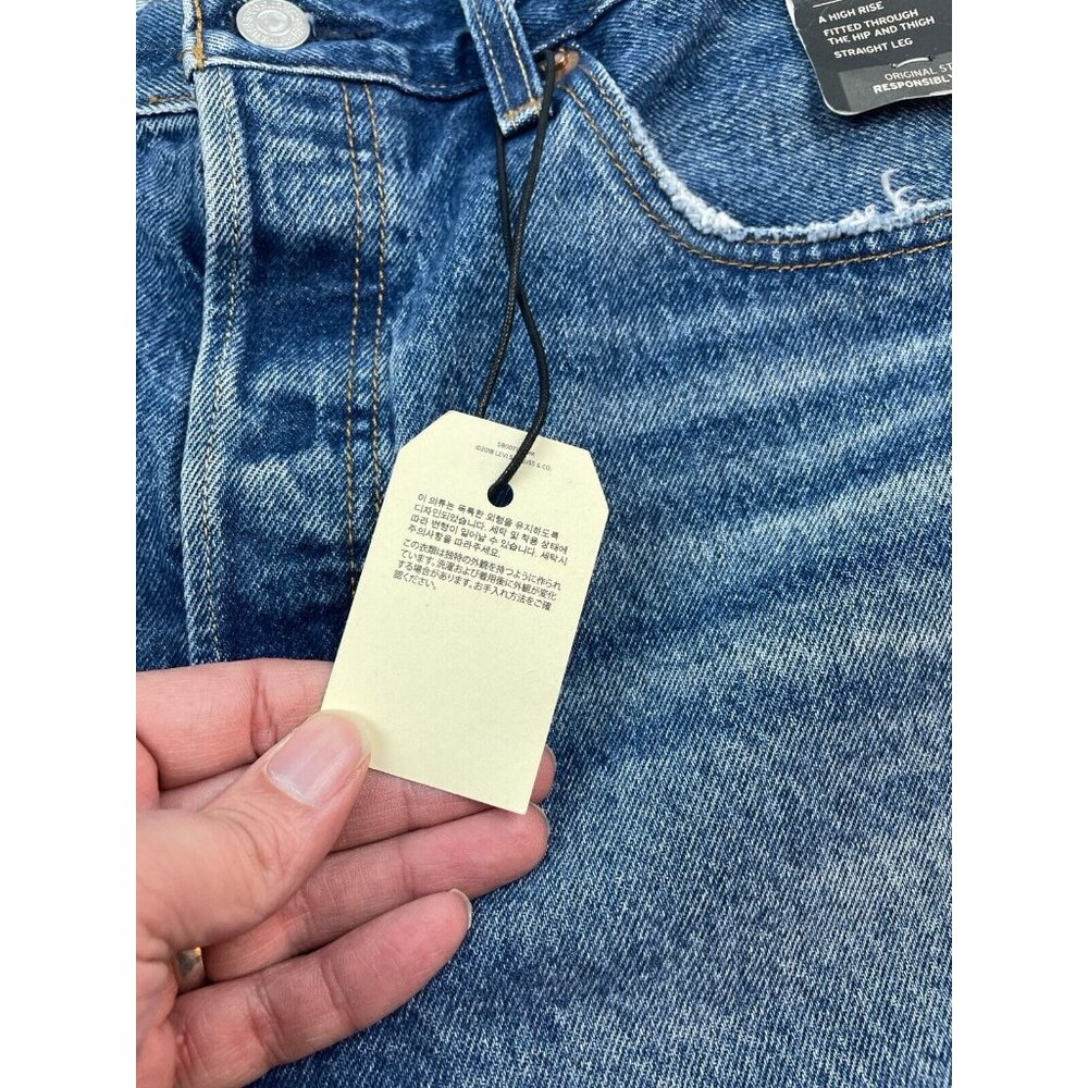 Levi's Premium 501 Original Cropped Women's Sz 31x26 Button Fly Distressed Jeans - Picture 9 of 16